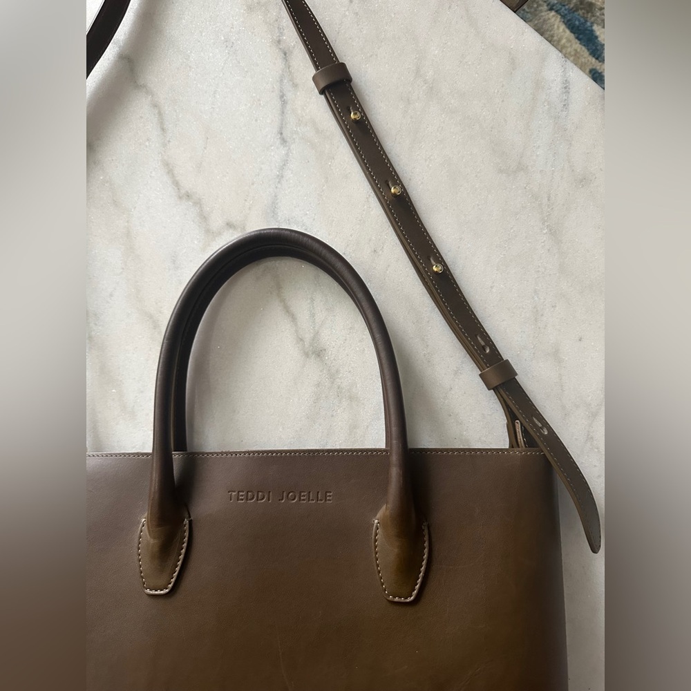 Teddi Joelle- Olive/Brown Women’s leather Bag - Picture 2 of 16